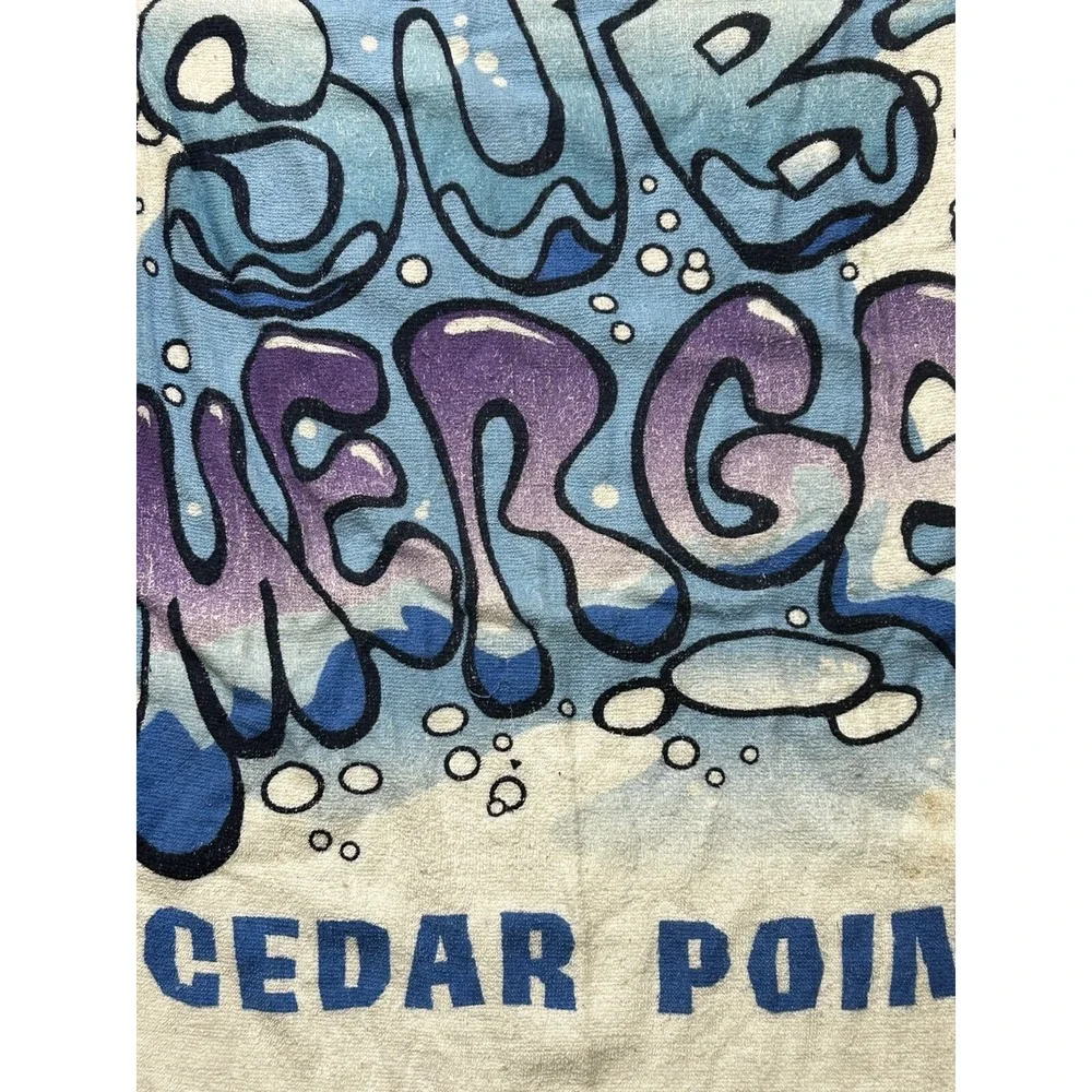 Vintage Cedar Point Beach Towel 80s Amusement Park‎ Theme Ohio